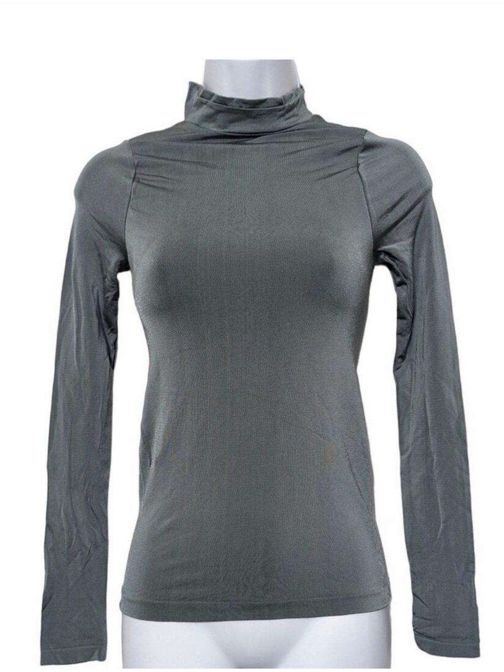 Free People Slim Long Sleeve Mock Neck Top - Gray
